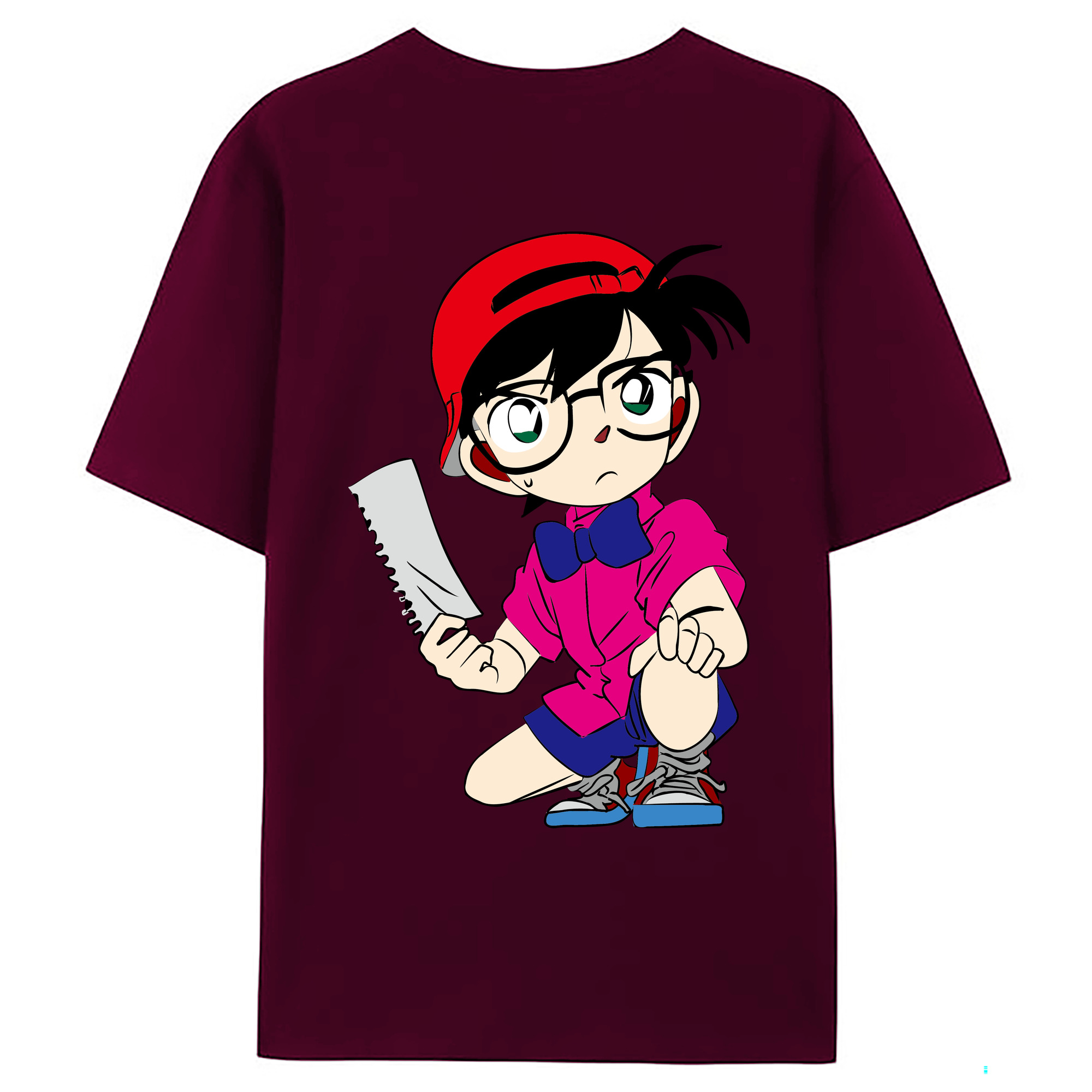 （画像用） 名探偵コナン 江戸川 コナン Detective Conan Conan Edogawa レディース半袖Tシャツ(バックプリント)